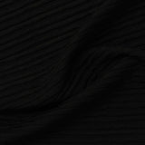 Jacquard Polyester Stretch Interlock Knit Fabric, 250 gsm — Black — photo 1