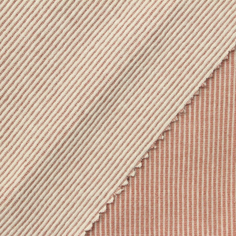 Cotton Polyester Blend Stretch Rib Knit Fabric, 250 gsm, 140 cm — Orange