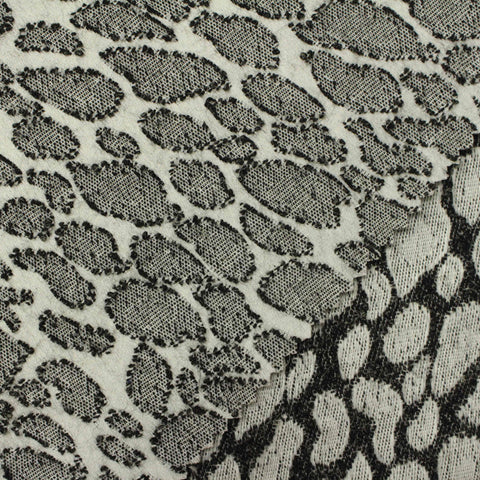 Black Animal Print Knit, Polyester, 225 gsm