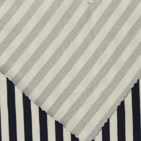 Navy Stripe Milk Silk Knit, Polyester