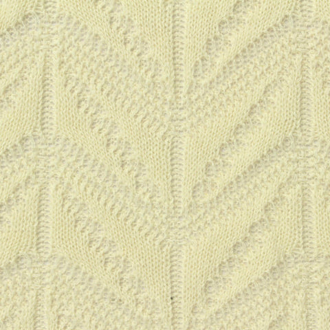 Cream Openwork-Leaf Pointelle Knit, Polyester