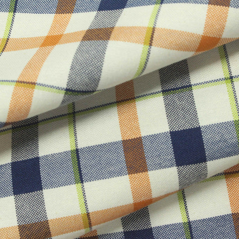 Cream Plaid Oxford, Poly-Cotton