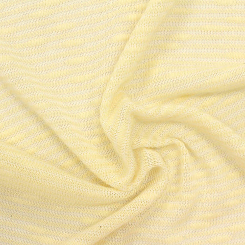 Cotton Polyester Stretch Chunky Knit Fabric, 150 gsm, 150 cm — Yellow