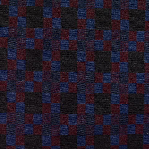 Plaid Polyester Viscose Stretch Knit Fabric, 150 cm — Black