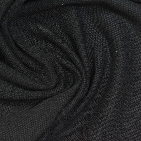 Tencel Lyocell Polyester Stretch Jersey Knit Fabric, 230 gsm, 155 cm — Black
