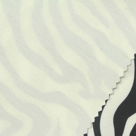 Black Zebra Ponte Knit, Poly-Viscose