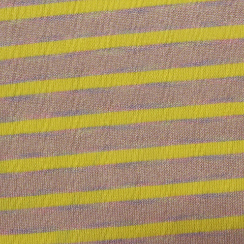 Yellow Horizontal-Stripe Knit, Viscose-Nylon
