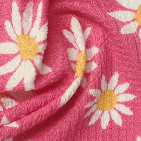 White Daisies Crepe, Polyester