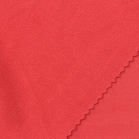 Polyester Viscose Stretch French Terry Fabric, 240 gsm, 160 cm — Red