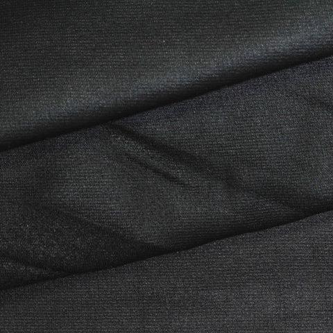 Polyester Viscose Stretch Ponte Knit Fabric, 330 gsm, 156 cm — Black