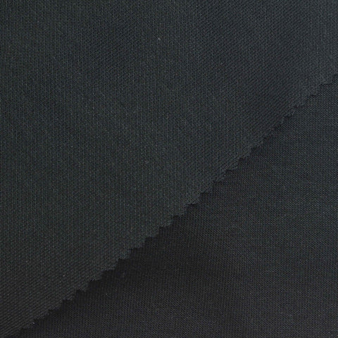 Cotton Polyester Scuba Knit Fabric, 350 gsm, 160 cm — Black