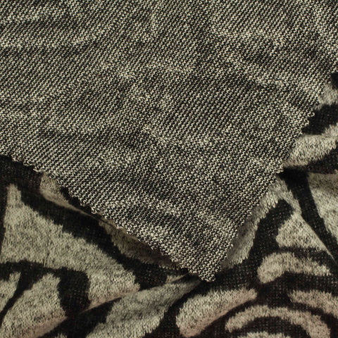 Grey Abstract-Swirl Jacquard, Viscose-Poly