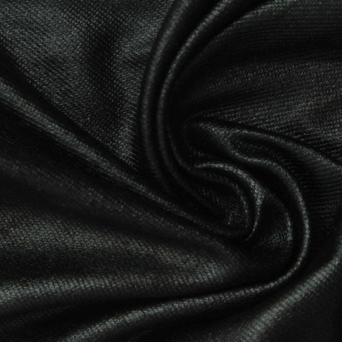 Polyester Cotton Knit Fabric, 220 gsm, 145 cm — Black