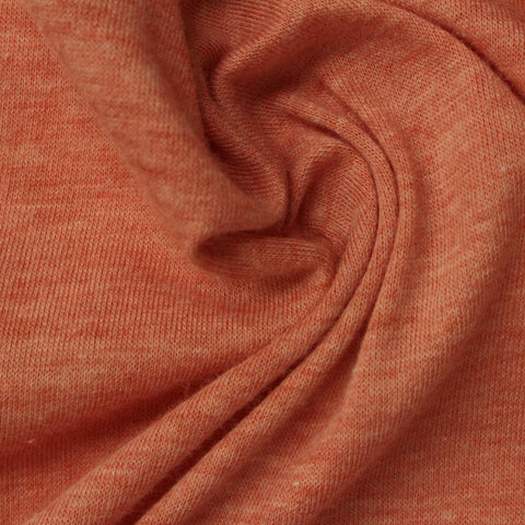 Orange Marl Jersey Knit, Cotton-Poly, 105 gsm