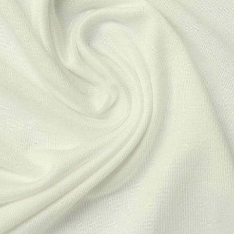 Polyester Stretch Milk Silk Knit Fabric, 170 gsm, 180 cm — White