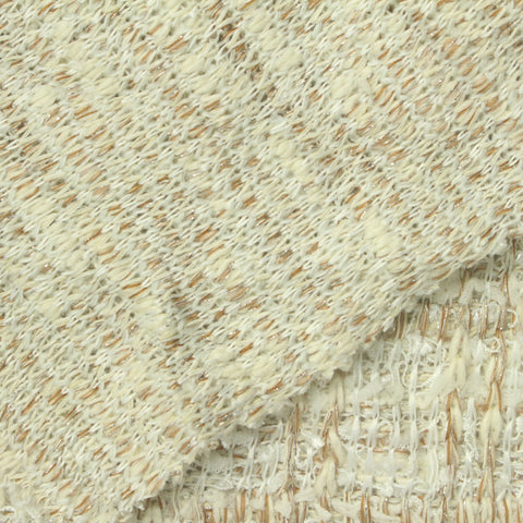 Cream Textured-Check Bouclé, Poly-Cotton