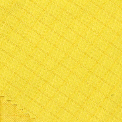 Yellow Tone-on-Tone Grid Jacquard, Polyester