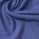 Brushed Polyester Viscose Stretch Rib Knit Fabric, 197 gsm, 135 cm — Blue — photo 1