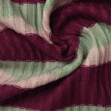 Burgundy Diagonal-Stripe Rib Knit, Polyester — photo 1