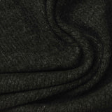 Brushed Viscose Polyester Stretch Rib Knit Fabric, 300 gsm, 143 cm — Black — photo 1