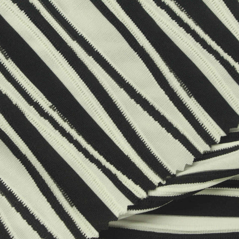 Black Stripes Jersey Knit, Polyester, 260 gsm