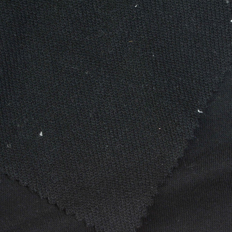 Cotton Polyester French Terry Fabric, 275 gsm — Black