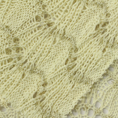 Cream Sparkle Pointelle Knit, Poly-Cotton