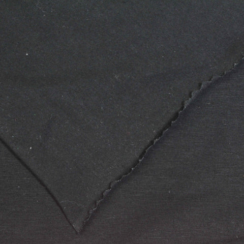 Cotton Stretch Jersey Knit Fabric, 220 gsm, 163 cm — Black