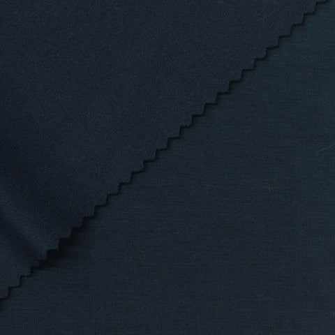 Polyester Viscose Stretch Scuba Knit Fabric, 320 gsm, 155 cm — Navy