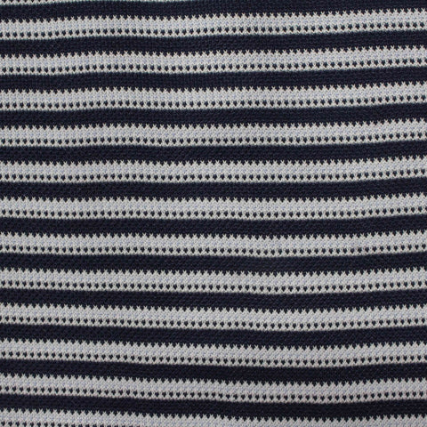 Navy Textured-Stripe Jersey Knit, Polyester