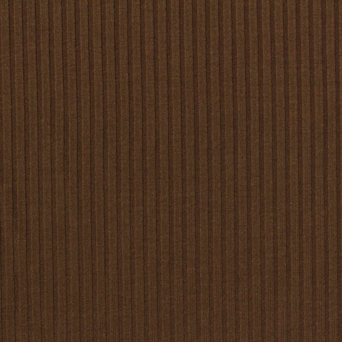 Polyester Stretch Rib Knit Fabric, 245 gsm, 150 cm — Brown