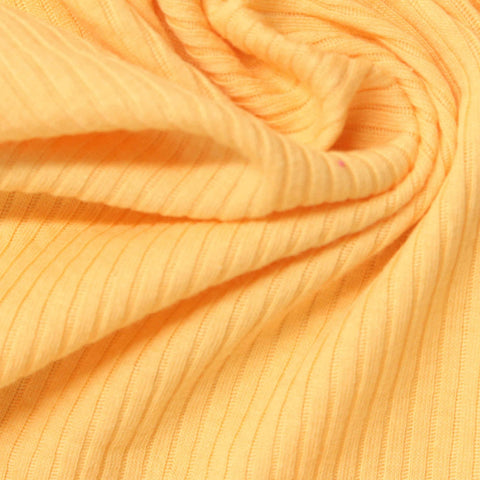 Cotton Polyester Rib Knit Fabric, 160 gsm — Yellow