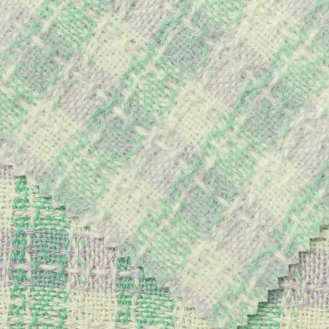 Light Green Check Bouclé, Polyester