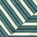 White Horizontal-Stripe Rib Knit, Polyester, 170 gsm — photo 1