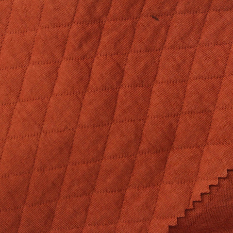 Terracotta Tone-on-Tone Diamond Interlock Knit, Cotton-Poly