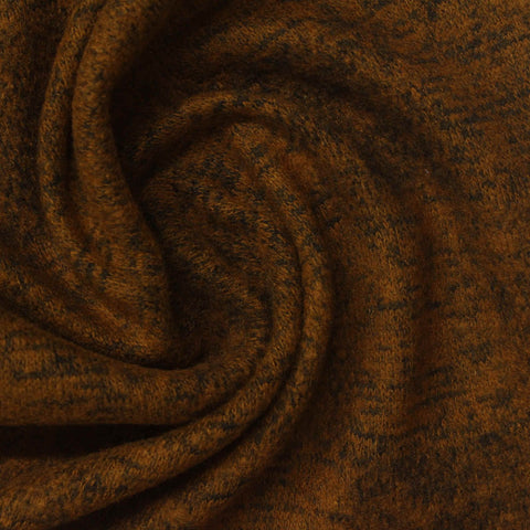 Brown Marl Chunky Knit, Viscose-Poly, 190 gsm, 160 cm