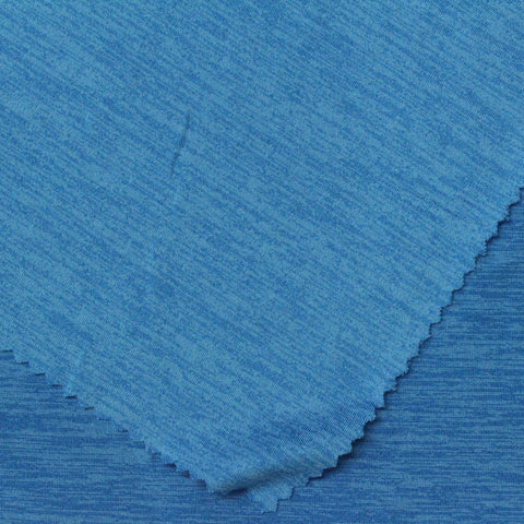 Blue Heathered-Marl Jersey Knit, Polyester, 145 gsm