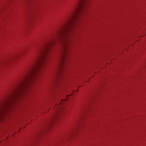 Polyester Stretch ITY Knit Fabric, 180 gsm, 170 cm — Red