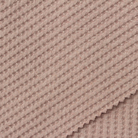 Brushed Polyester Stretch Waffle Knit Fabric, 220 gsm, 135 cm — Pink