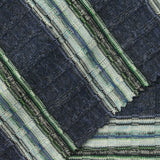 Dark Blue Horizontal-Stripe Rib Knit, Poly-Viscose, 210 gsm — photo 1
