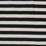 Navy Horizontal-Stripe Jersey Knit, Cotton-Modal, 136 gsm — photo 1