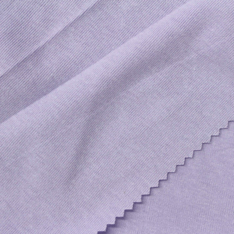 Polyester Cotton Stretch Rib Knit Fabric, 190 gsm, 170 cm — Purple