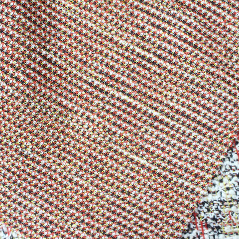 Red Grid Chunky Knit, Poly-Cotton, 215 gsm