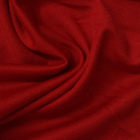 Polyester Viscose Stretch Ponte Knit Fabric, 230 gsm, 160 cm — Red