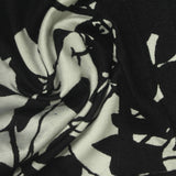Black Floral Jersey Knit, Polyester — photo 1