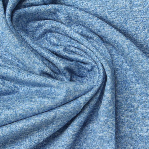 Blue Marl Jersey Knit, Polyester, 156 gsm