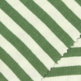 Green Horizontal-Stripe Rib Knit, Cotton — photo 1