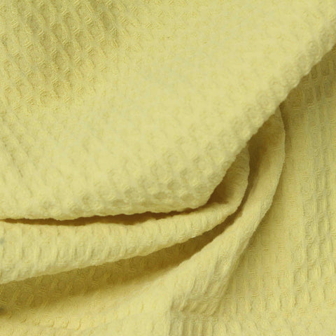 100% Polyester Waffle Knit Fabric, 210 gsm — Yellow