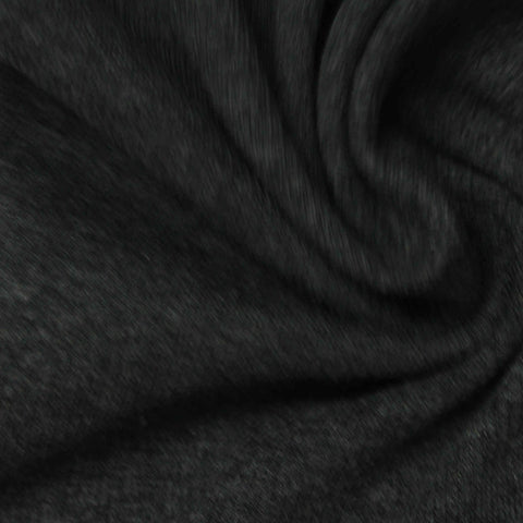 Dark Grey Heather Rib Knit, Poly-Cotton, 295 gsm