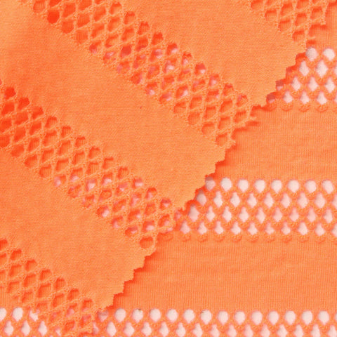 Jacquard Polyester Stretch Jersey Knit Fabric, 180 gsm, 158 cm — Orange